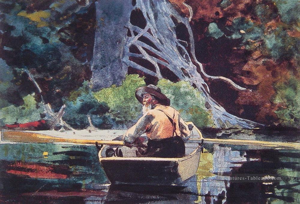Le canoë rouge Winslow Homer aquarelle Peintures à l'huile